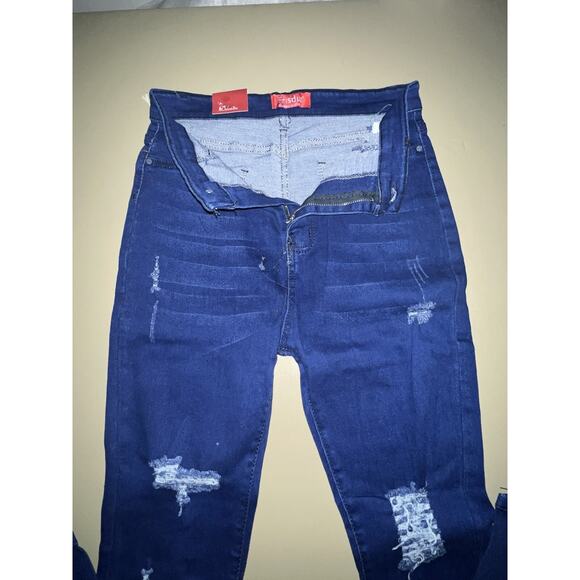 Frisduo Denim Blue Jeans Distressed Women’s Size 34 - Picture 5 of 12